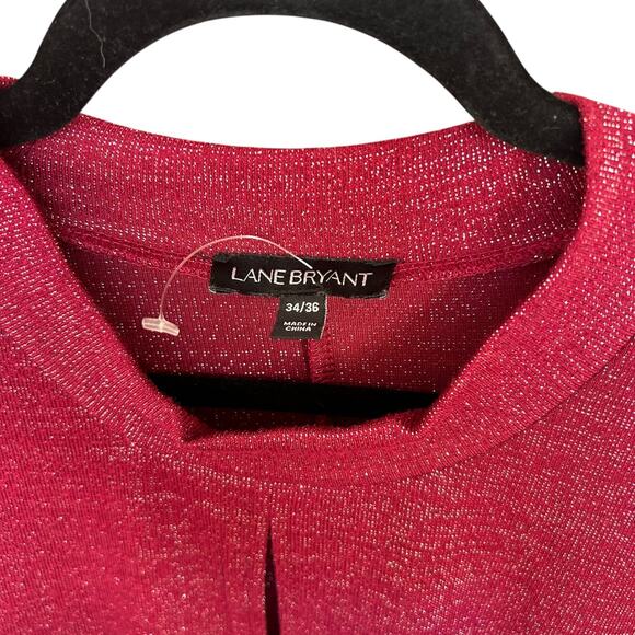 Lane Bryant Women's Mock Neck Keyhole Top with Ruched Sides Size 34/36 Metallic - Picture 5 of 9